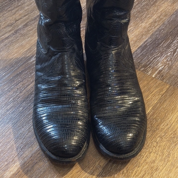 Justin Boots Black Classic Western Boots - Picture 6 of 6